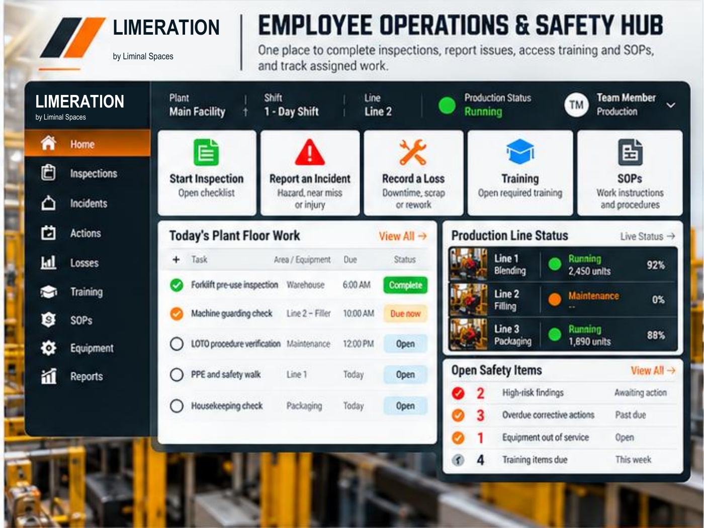 LIMERATION brochure page 2: Employee Operations & Safety Hub